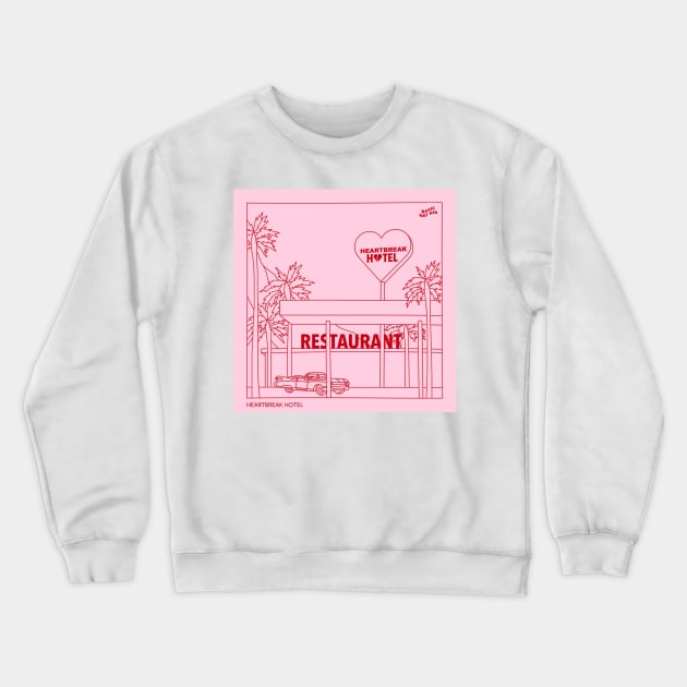 Heartbreak hotel aesthetic line drawing Crewneck Sweatshirt by BasicArtKid